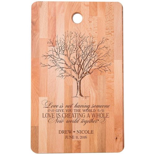 New World Together Romantic Bamboo Cutting Board