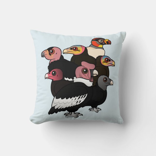 New World Vultures Throw Pillow (Front)