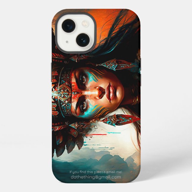 New World Warrior Princess Portrait Oil Watercolor Iphone Case (Back)