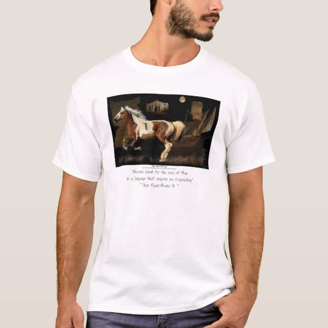 "NEW WORLDE" Spanish Mustang Horse-lover T-shirts (Front)