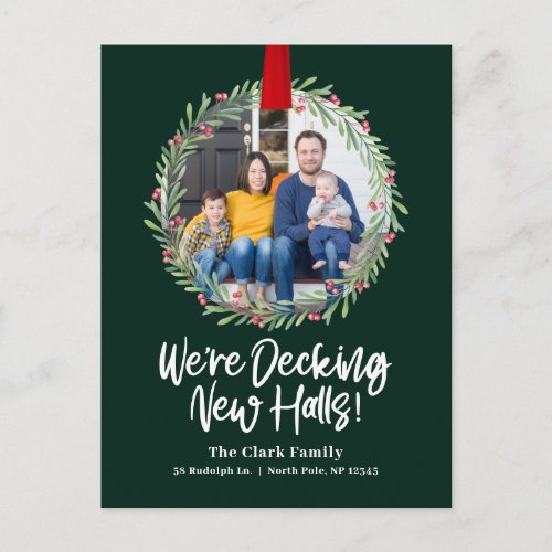 New Wreath Moving Announcement Postcard