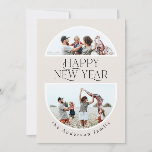 New year 1 photo arch watercolor botanical floral holiday card