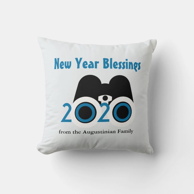 NEW YEAR 2020 BLESSINGS Customized BLUE Throw Pillow (Front)