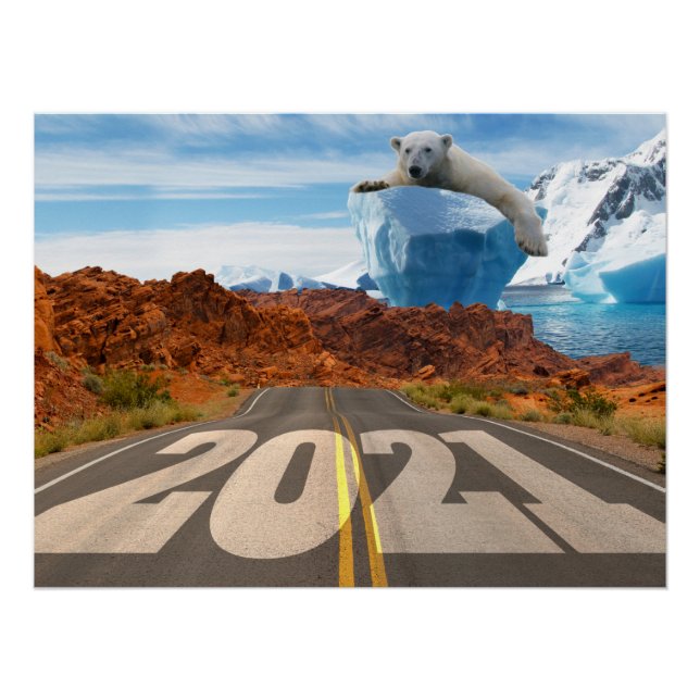 New Year 2021, Global Warming & Climate Change Poster (Front)