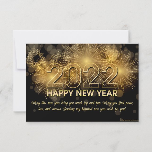 New Year 2022 Fireworks Wishes Cards (Front)