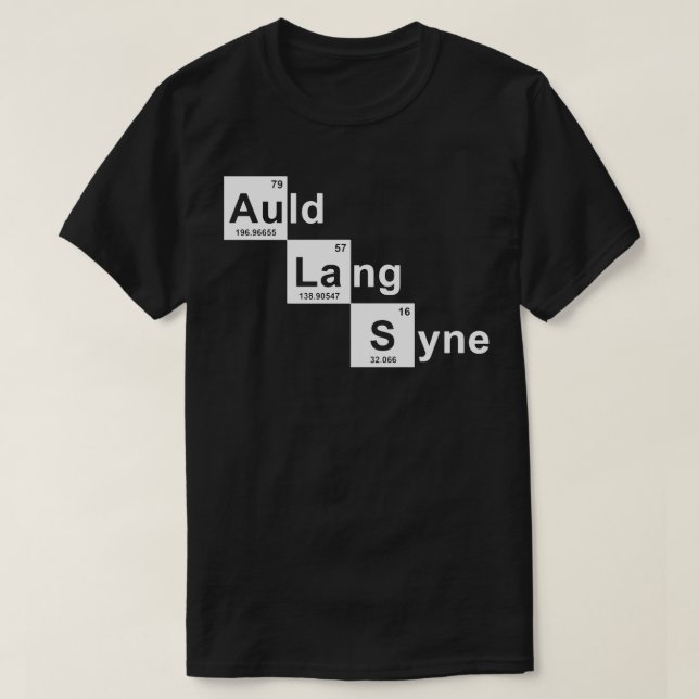 New Year 2024 Auld Lang Syne New Year Scientific E T-Shirt (Design Front)