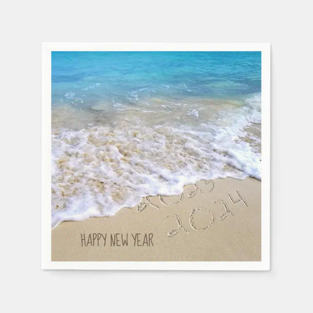 New Year 2024 Beach Sand Napkins Zazzle