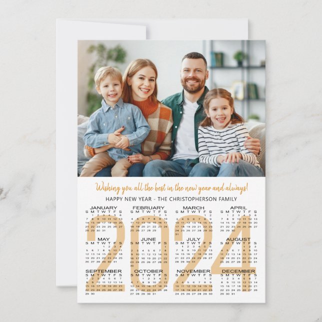 New Year 2024 Calendar Photo Custom Color (Front)