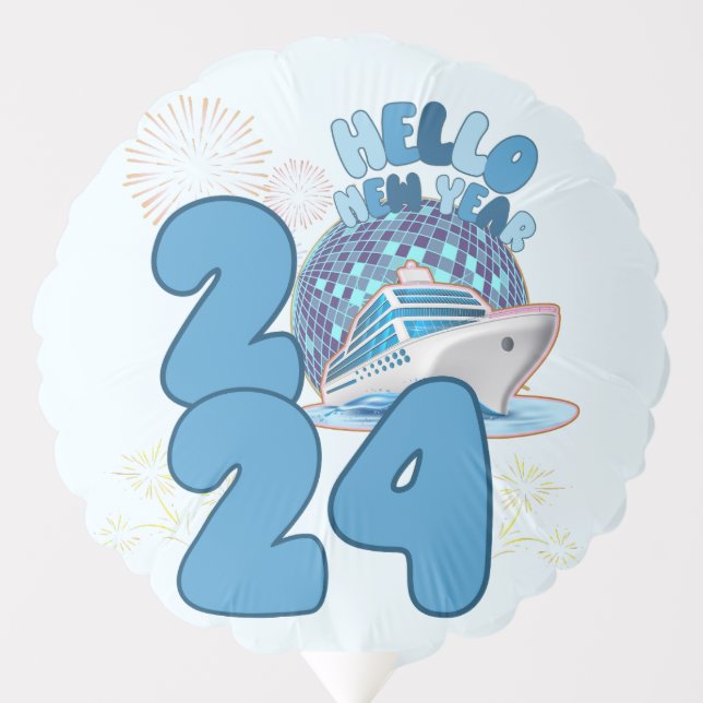 New Year 2024 Cruise Vacation Travel Matching NYE Balloon (Front)