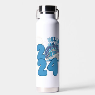 New Year 2024 Cruise Vacation Travel Matching NYE Water Bottle