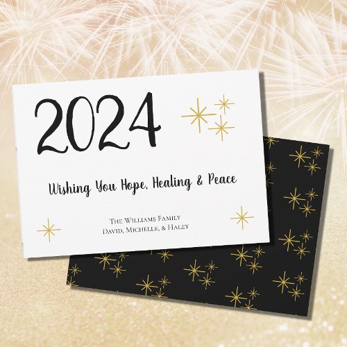 New Year 2024 Hope Healing Peace  Holiday Card