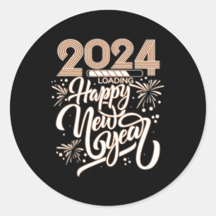 New Year 2024 Loading  Classic Round Sticker