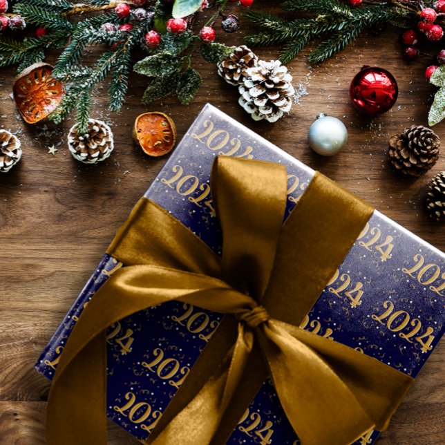 New Year 2024 Navy Wrapping Paper (Creator Uploaded)