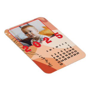 New Year 2025 November Month Calendar Family Photo Magnet