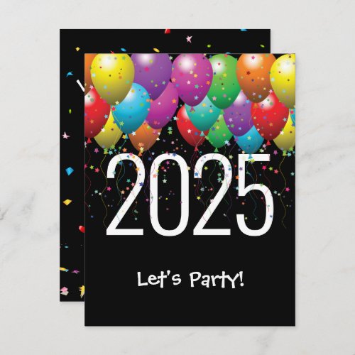 New Year 2025 Party Balloons Invitation
