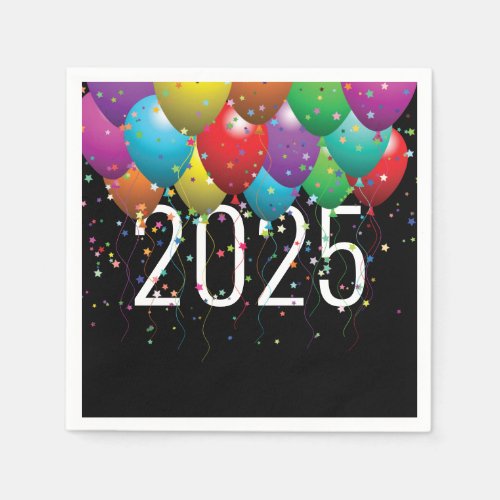 New Year 2025 Party Balloons  Napkins