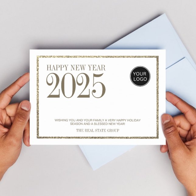 New Year 2025 Professional Business Logo Holiday Card (Creator Uploaded)