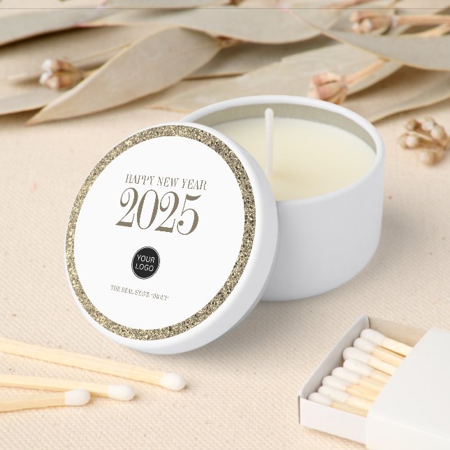 New Year 2025 Simple Business Logo  Mini Candle Favors (Insitu)
