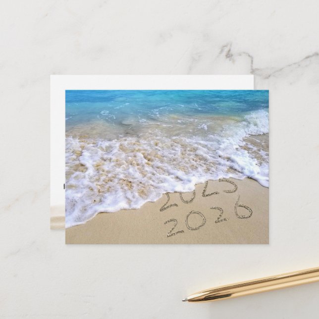 New Year 2026 Beach Thank You from Business  Postcard (Front/Back In Situ)