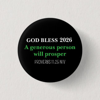 New Year 2026 Blessings Festive Simple Black Button