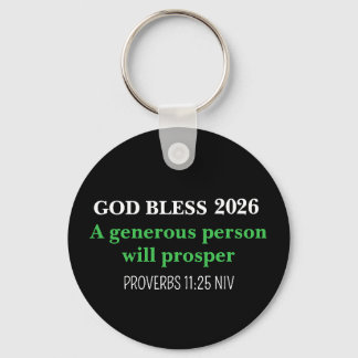 New Year 2026 Blessings Festive Simple Black Keychain