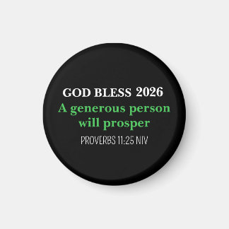 New Year 2026 Blessings Festive Simple Black Magnet