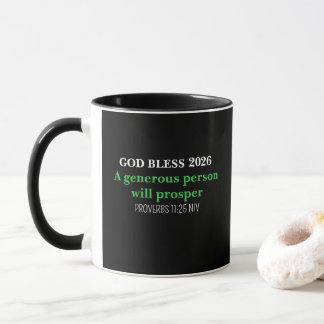 New Year 2026 Blessings Festive Simple Black Mug