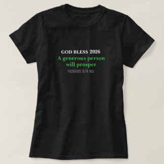 New Year 2026 Blessings Festive Simple Black T-Shirt