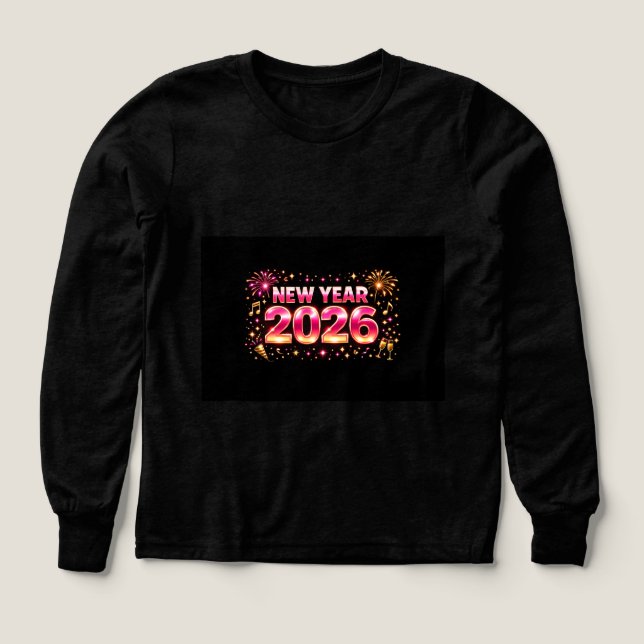 New Year 2026 Celebration T-Shirt | Stylish Party  Tri-Blend Shirts (Design Front)