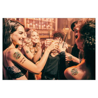 New Year 2026 Floral New York Forever Temporary Tattoos