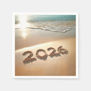 New Year 2026 In Beach Sand Napkins