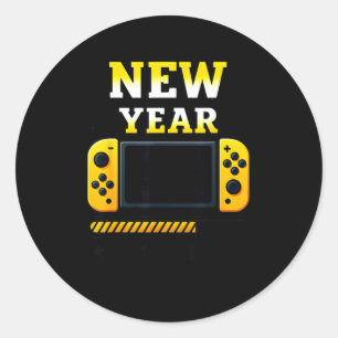 New Year 2026 Loading Gaming Controller New Years Classic Round Sticker
