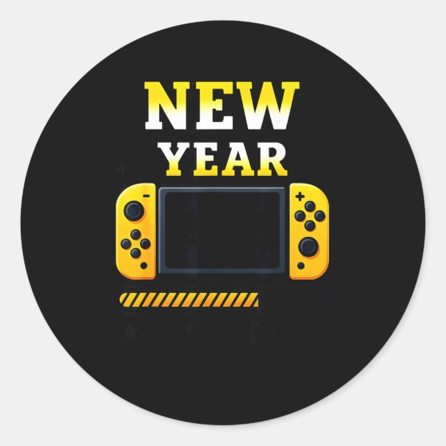 New Year 2026 Loading Gaming Controller New Years  Classic Round Sticker (Front)