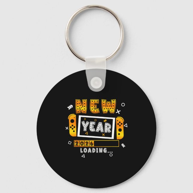 New Year 2026 Loading Video Gamers New Years Eve P Keychain (Front)