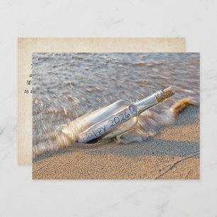 New Year 2026 Message in a Bottle  Holiday Postcard