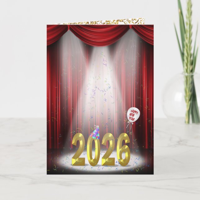 New Year 2026 On Stage In Spotlight Card (Front)
