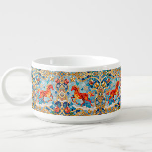 New Year 2026 Red Fiery Horse Christmas Pattern Bowl