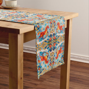 New Year 2026 Red Fiery Horse Christmas Pattern Long Table Runner
