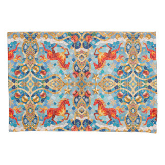 New Year 2026 Red Fiery Horse Christmas Pattern Pillow Case