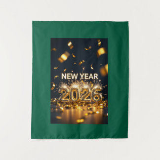 New Year 2026 Tapestry - Custom Luxe Wall Hanging