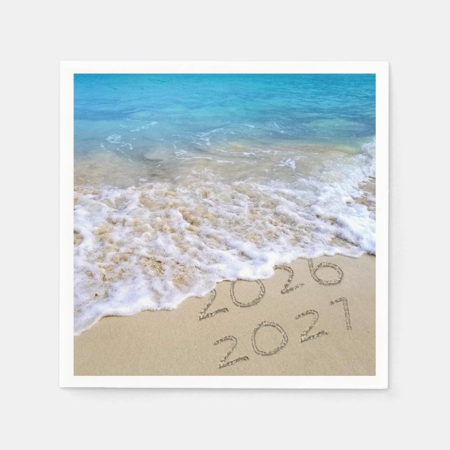 New Year 2027 Beach Sand Napkins (Front)