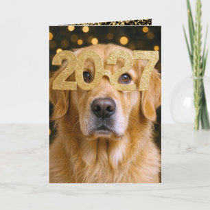 New Year 2027 Golden Retriever Humor Card