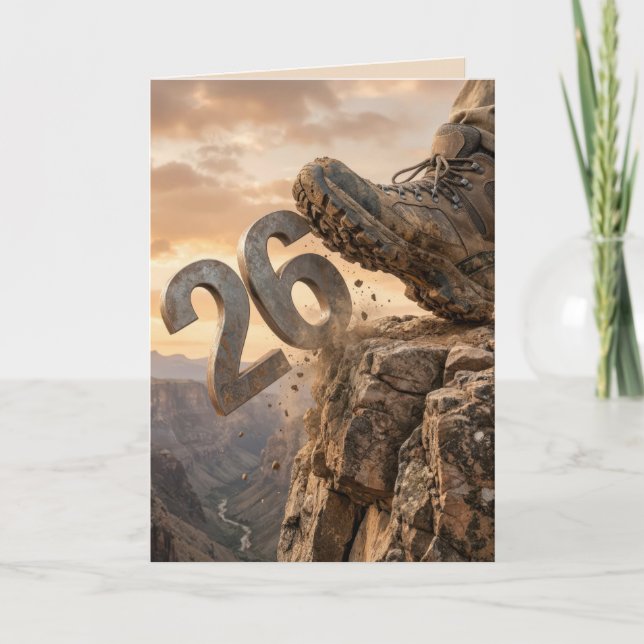 New Year 2027 Hiking Boot Card (Front)