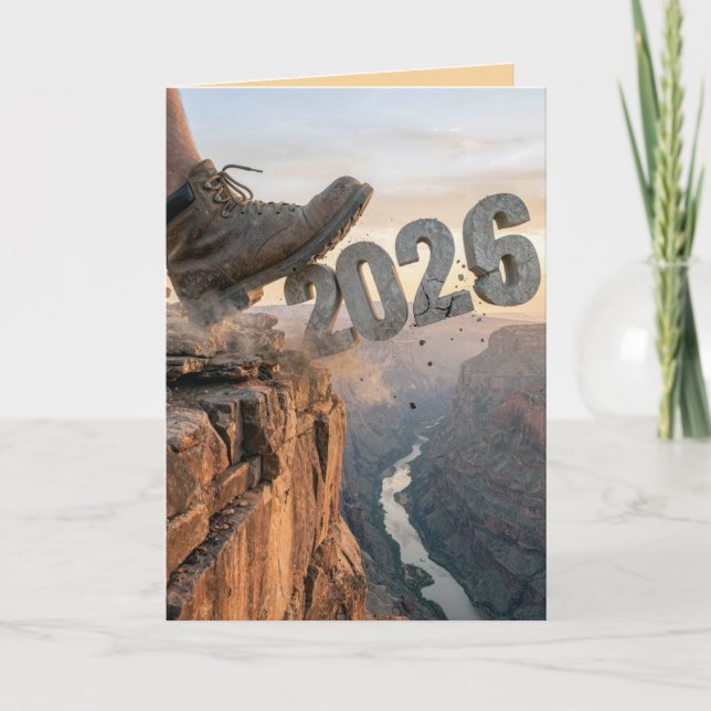 New Year 2027 Hiking Boot Card (Front)