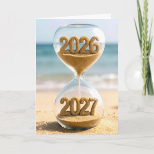 New Year 2027 Sand Timer Card