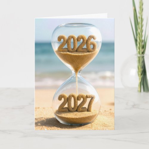 New Year 2027 Sand Timer Card