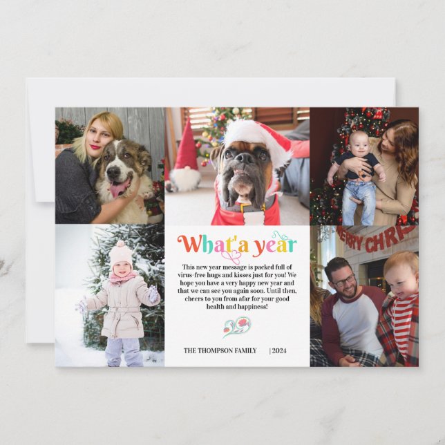 New Year 5 Photo Collage Grid Personalized Holiday (Front)