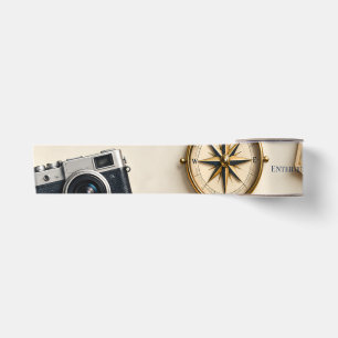New Year Adventure Wishes with Travel Map Airplane Satin Ribbon