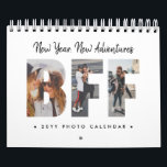 New Year Adventures BFF Best Friends Forever Photo Calendar<br><div class="desc">Simple Modern Minimalist New Year New Adventures Custom Best Friends Forever BFF Besties Photo Collage Editable Year Calendar</div>