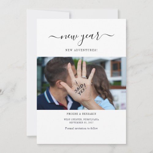 New Year Adventures Engagement Photo Save The Date
